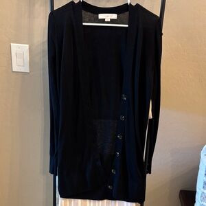 LOFT long lightweight button cardigan